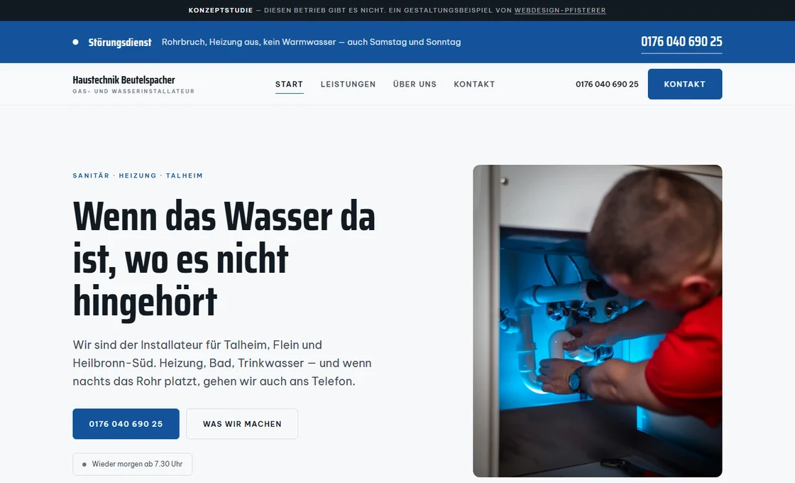 Startseite der Konzeptstudie Haustechnik Beutelspacher